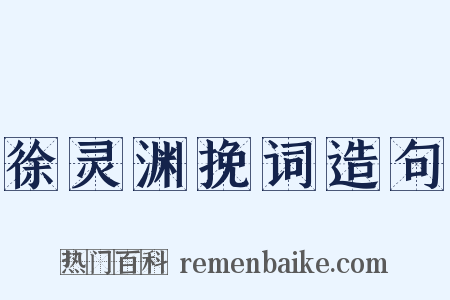 徐灵渊挽词造句是什么意思的图片